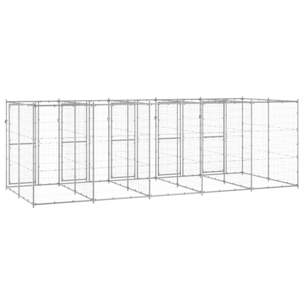 Gabbia per Cani da Esterno in Acciaio Zincato 12,1 m²