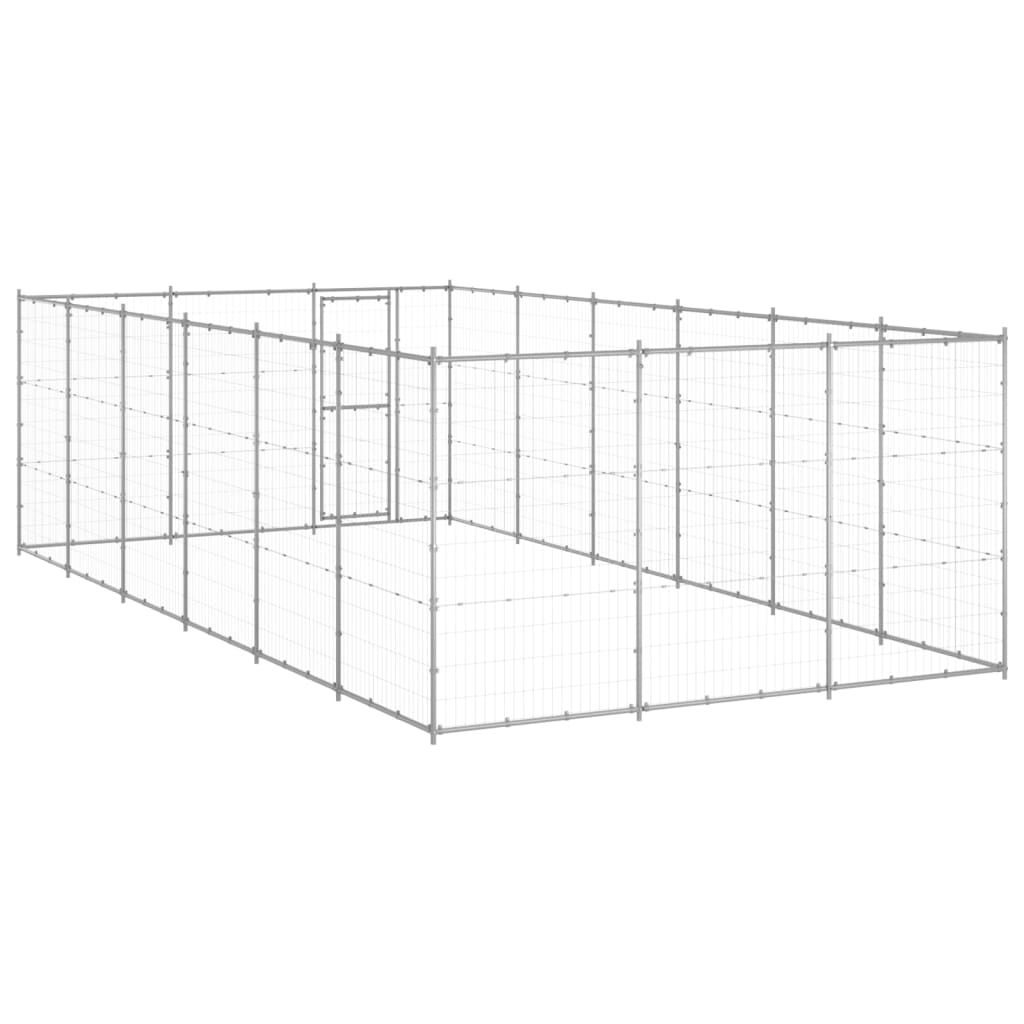 Gabbia per Cani da Esterno in Acciaio Zincato 21,78m²