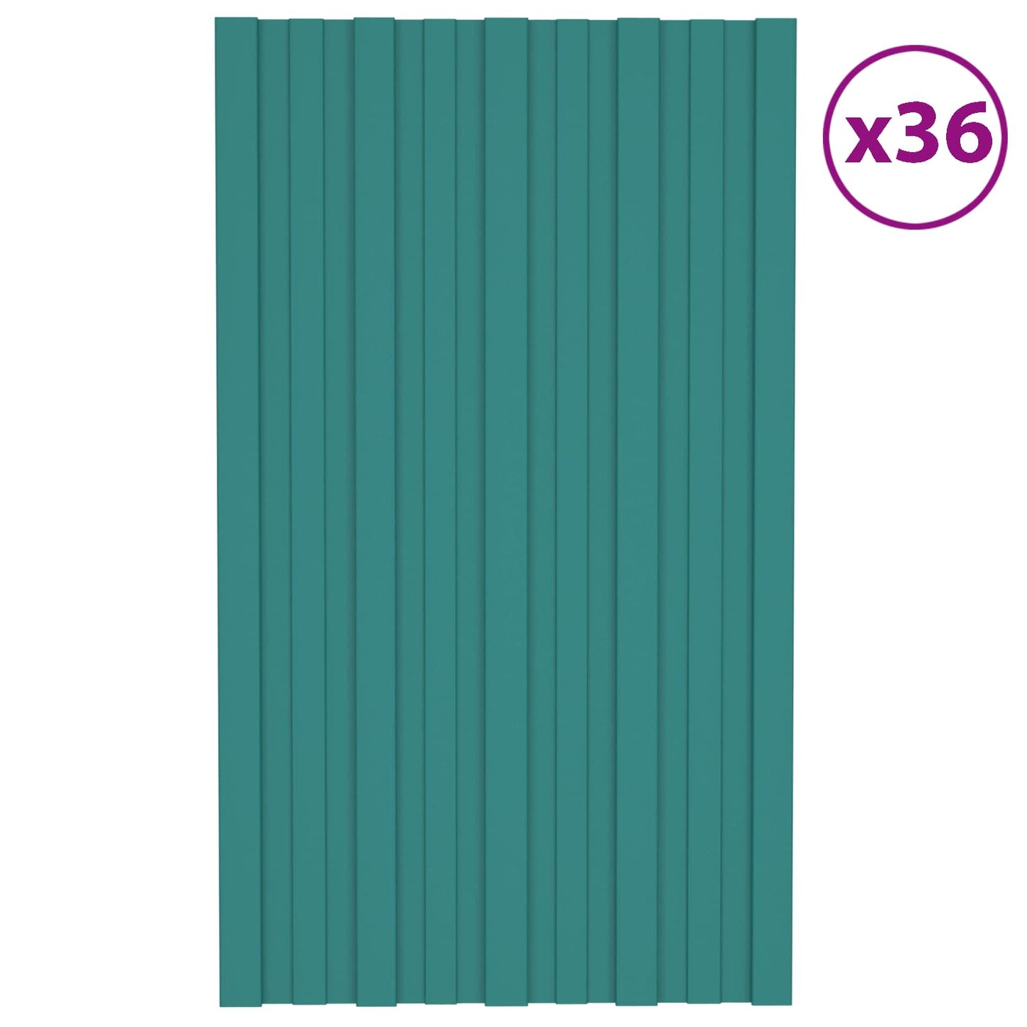 Pannello per tetto 36 pcs Verde 80 x 45 cm Acciaio zincato