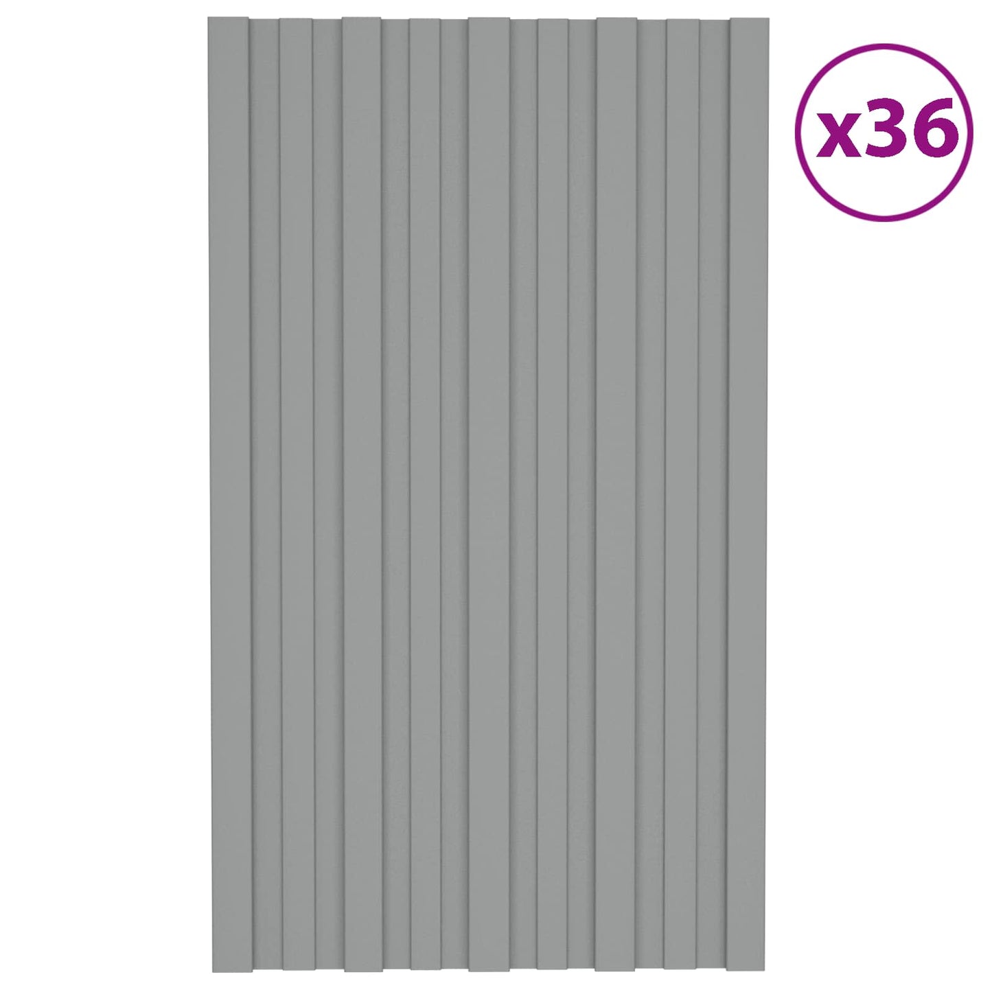 Pannello per tetto 36 pcs Grigio 80 x 45 cm Acciaio zincato