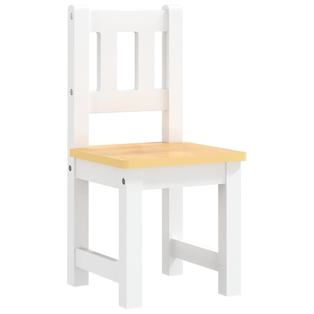 Set Tavolo e Sedie per Bambini 3 Pezzi Bianco e Beige in MDF