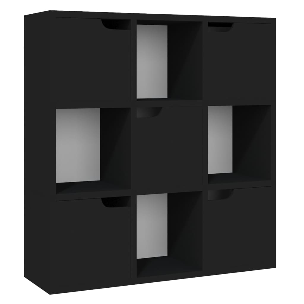 Libreria Nera 88,5x27,5x88 cm in Legno Multistrato