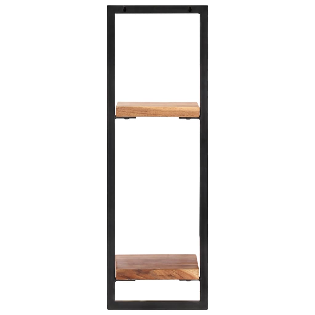 Mensole Parete 2 pz 25x25x75 cm Legno Massello Acacia e Acciaio