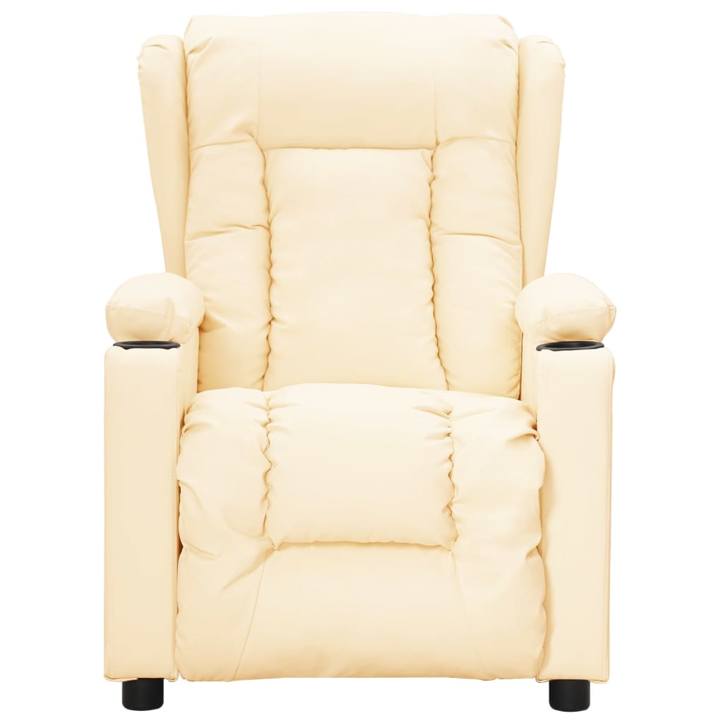 Poltrona Reclinabile Crema in Similpelle