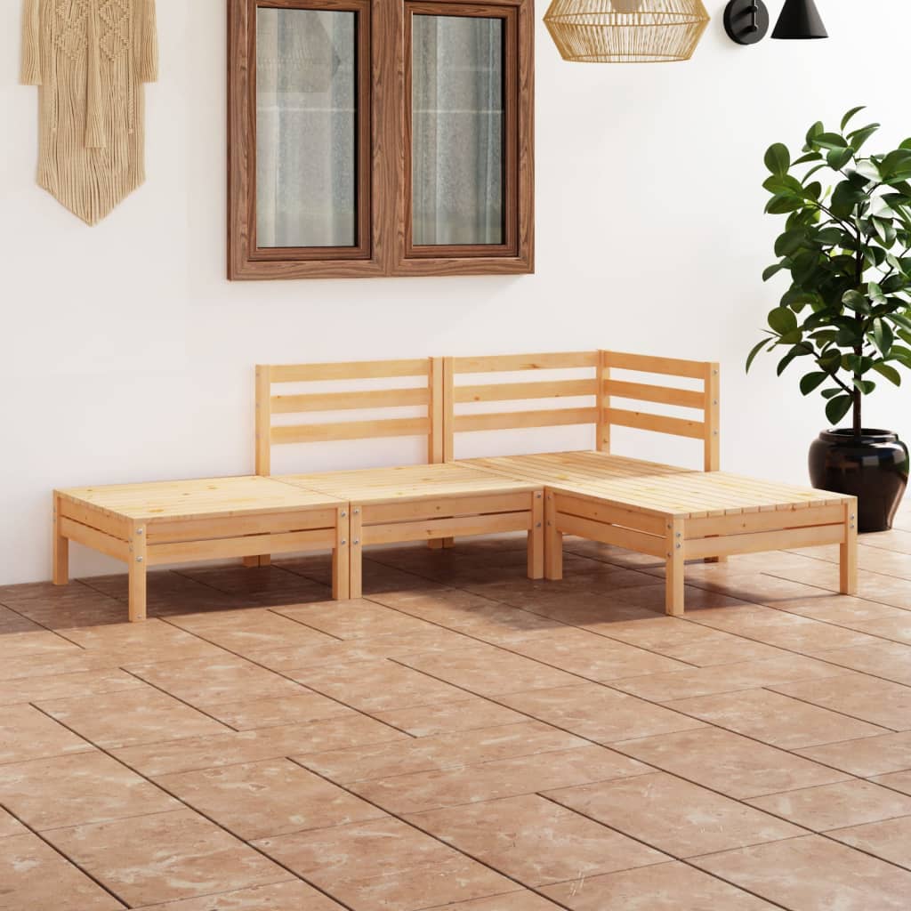 Set Divani da Giardino 4 pz in Legno Massello di Pino