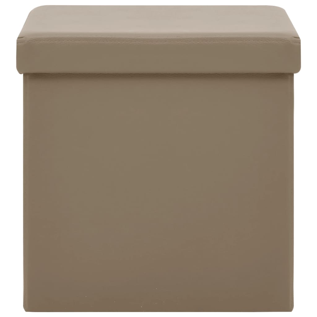 Sgabelli con Contenitore Pieghevoli 2 pz Cappuccino in PVC