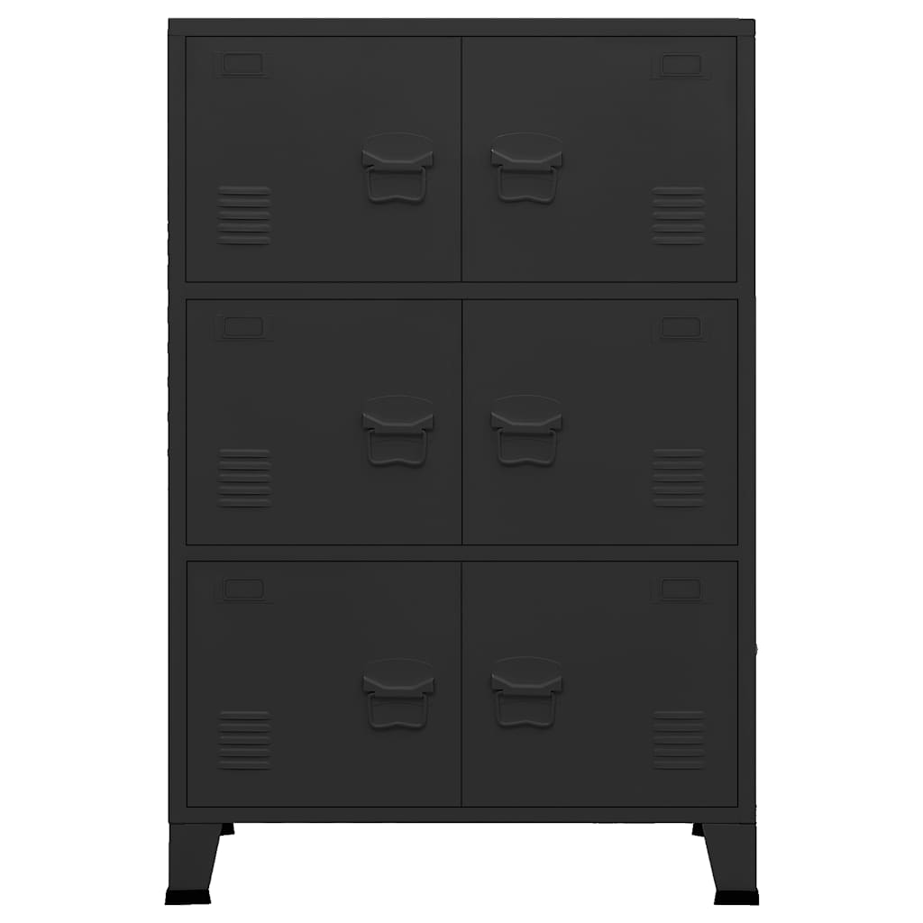 Armadio Classificatore Industriale Nero 75x40x115 cm in Metallo