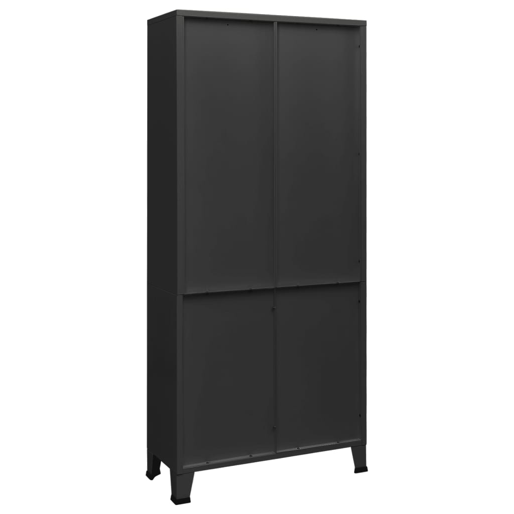 Libreria Industriale Antracite 80x32x180 cm in Acciaio