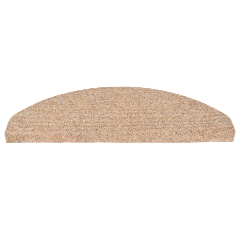 Tappetini Autoadesivi per Scale 15 pz 65x22,5x3,5 cm Beige