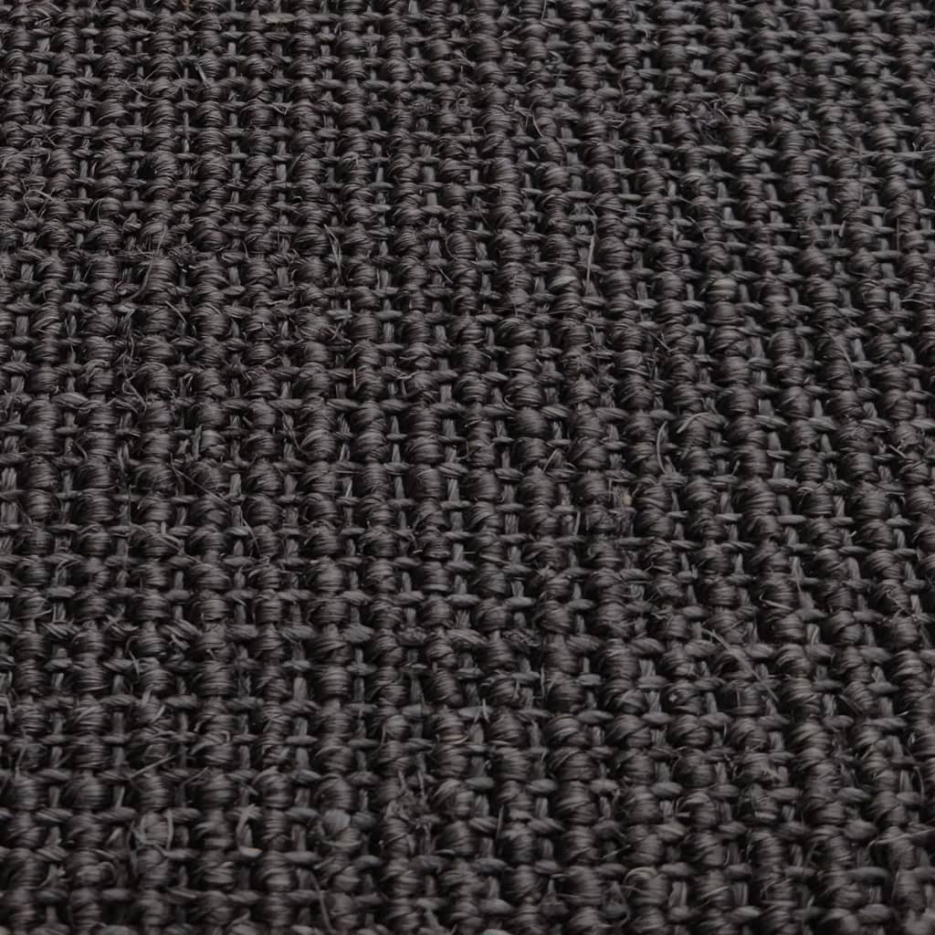 Tappeto in Sisal Naturale 80x250 cm Nero