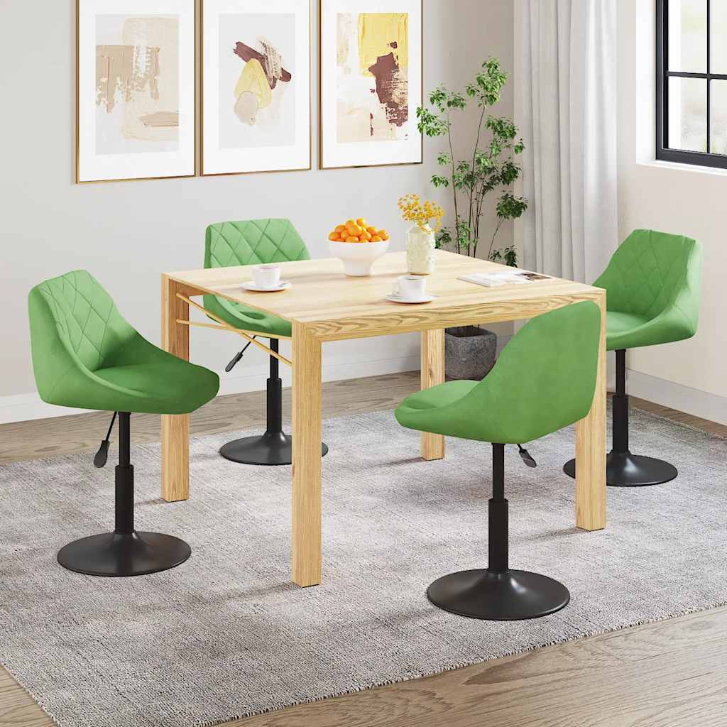 Sedie da Pranzo Girevoli 4 pz Verde Chiaro in Velluto