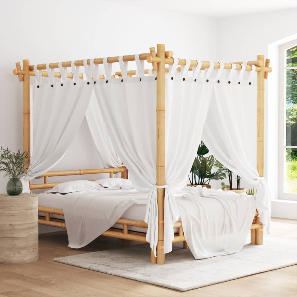 Letto a Baldacchino 140x200 cm in Bambù