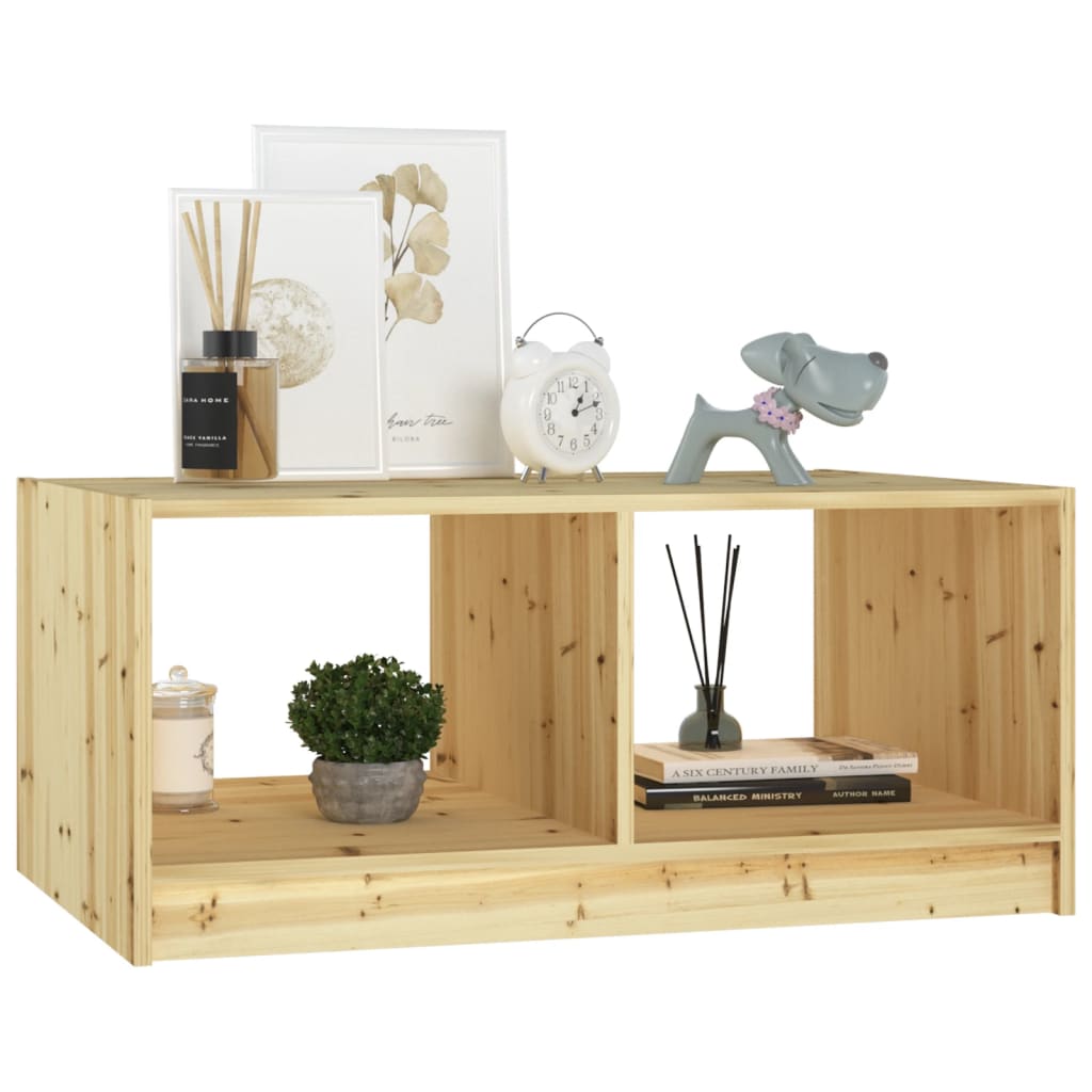 Tavolino da Salotto 75x50x33,5 cm in Legno Massello di Abete