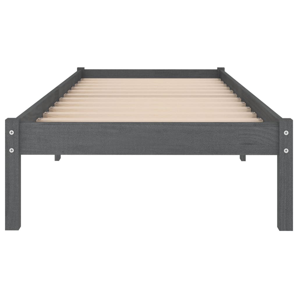Giroletto Grigio in Legno Massello 90x190 cm Single