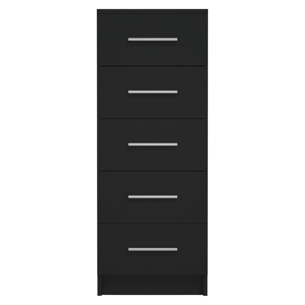 Cassettiera Alta Nera 41x35x106 cm in Legno Multistrato