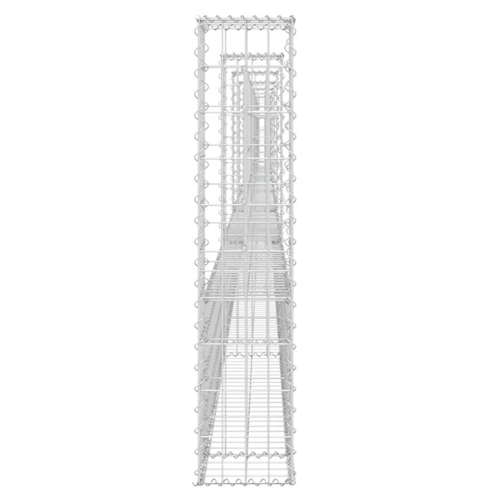 Cesto Gabbione a U con 6 Pali in Ferro 620x20x100 cm