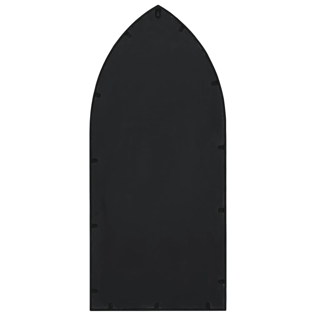 Specchio da Giardino Nero 100x45 cm in Ferro per Uso Esterno