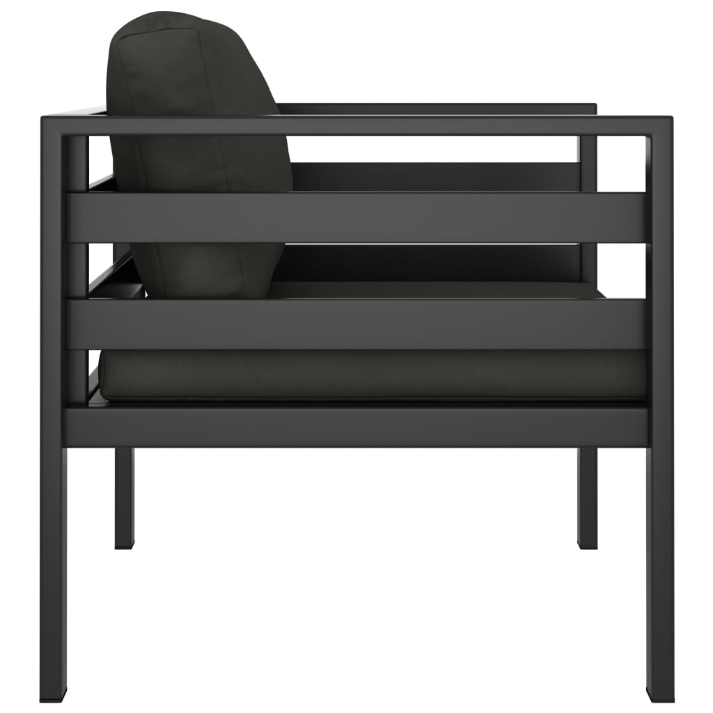 Divani Singoli 2 pz con Cuscini in Alluminio Antracite