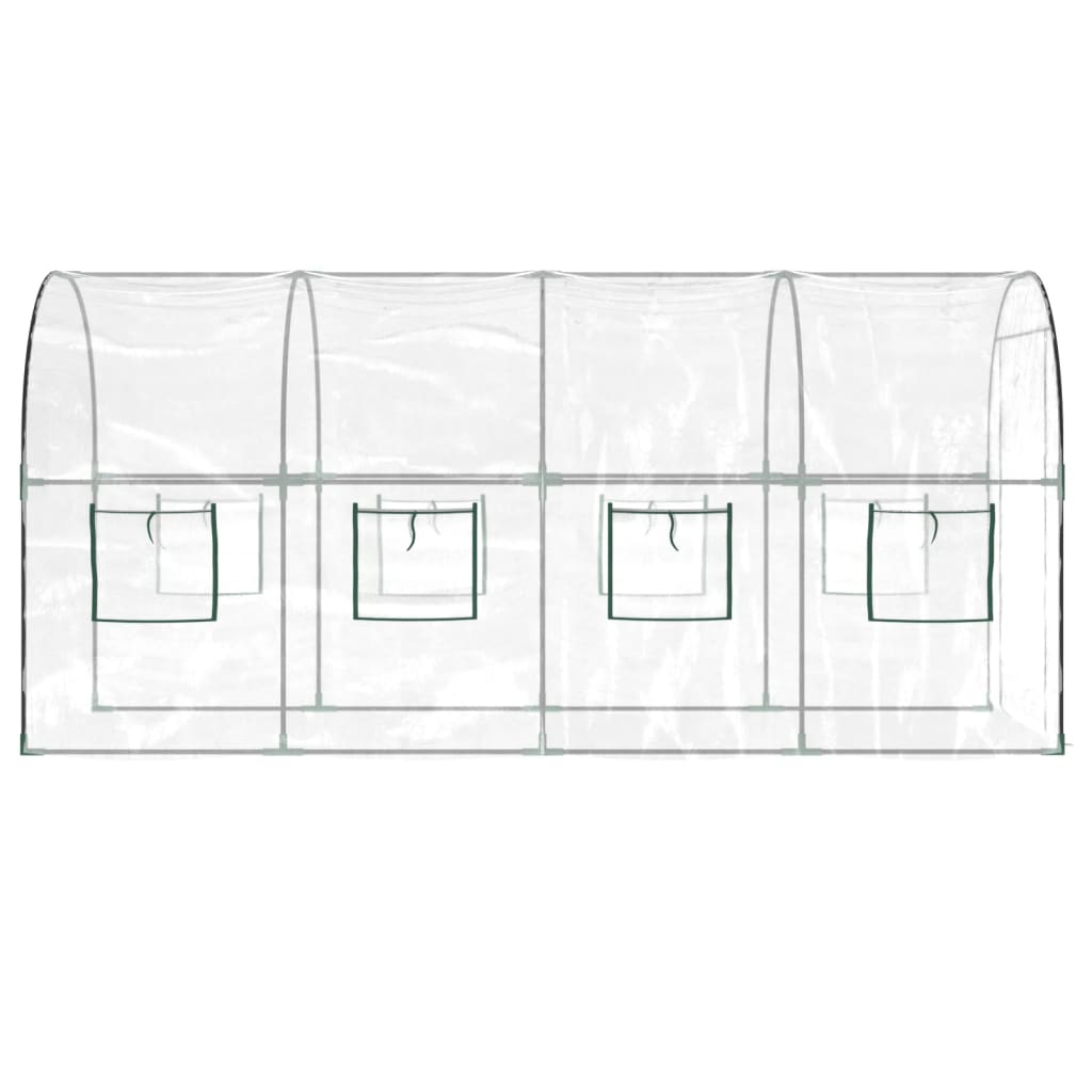 Serra Trasparente 160x400x190 cm PVC Acciaio Verniciato Polvere
