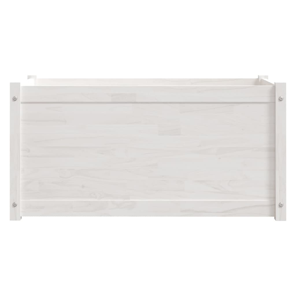 Fioriera da Giardino Bianca 100x50x50 cm Legno Massello di Pino