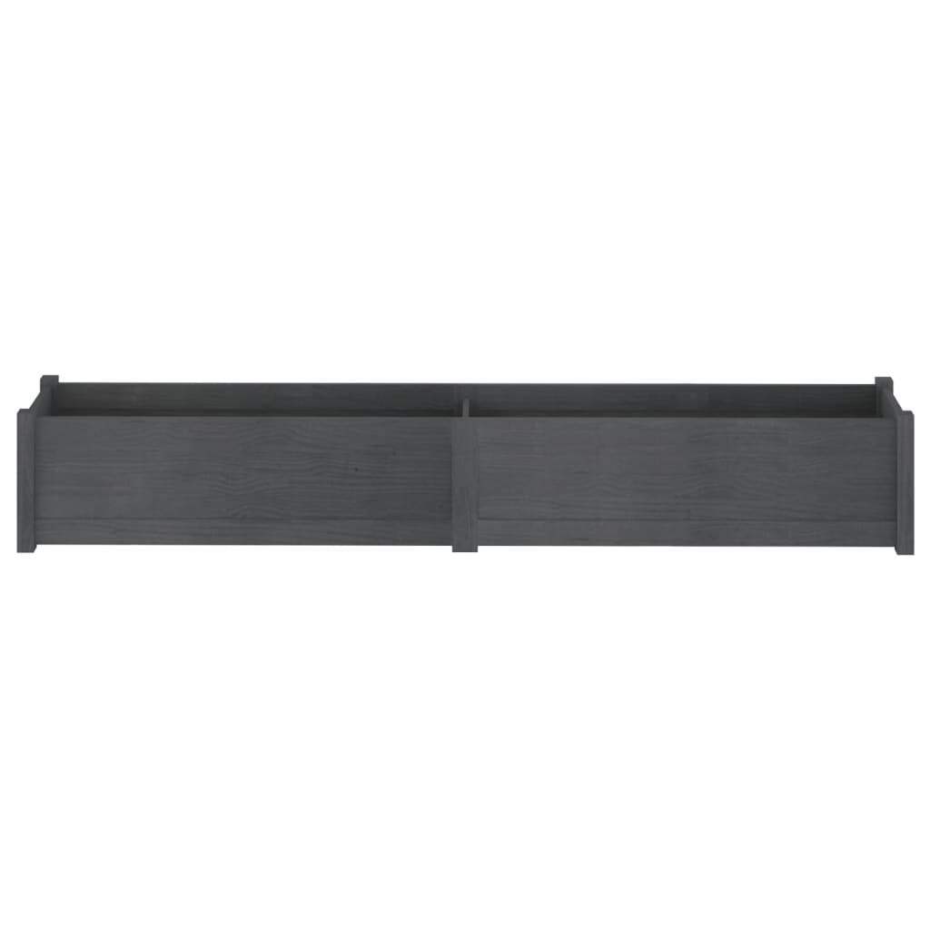 Fioriera da Giardino Grigia 200x31x31 cm Legno Massello di Pino