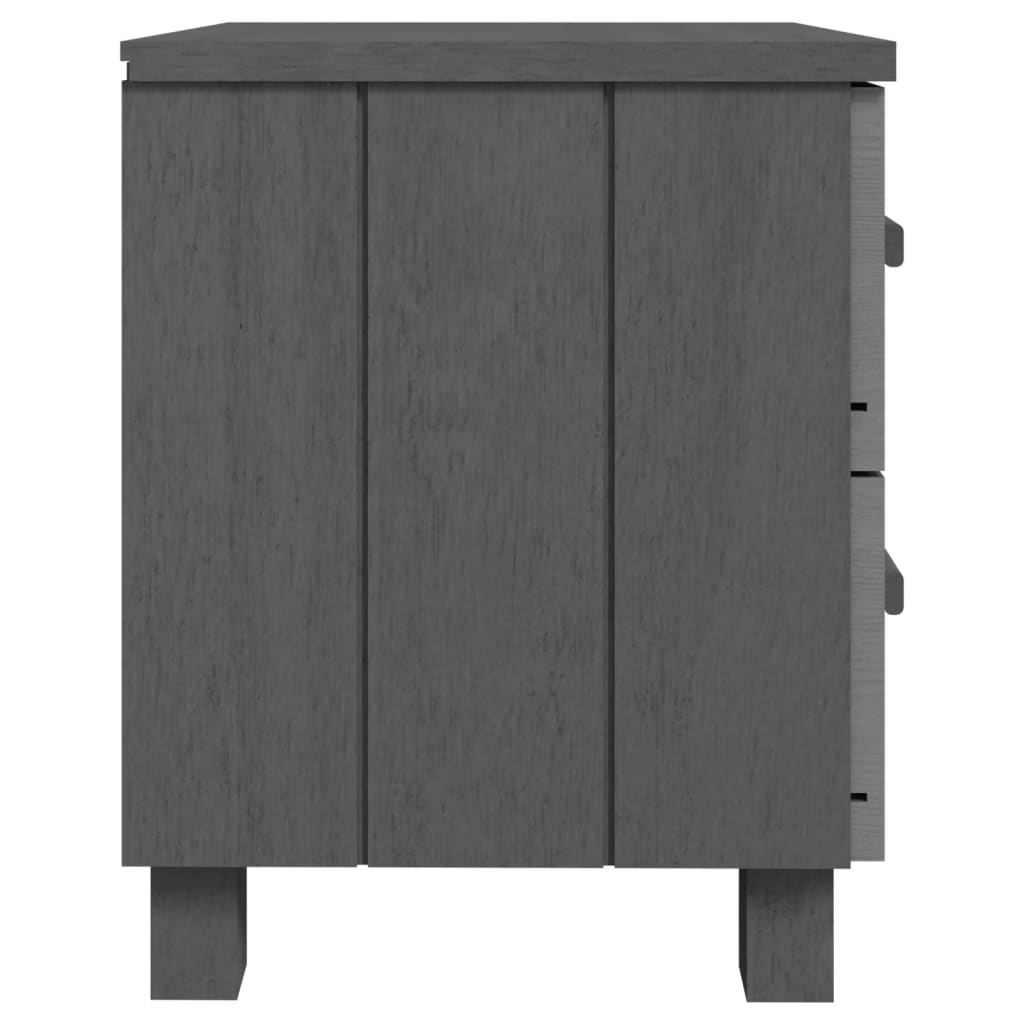 Comodino HAMAR Grigio Scuro 40x35x44,5 cm in Legno di Pino