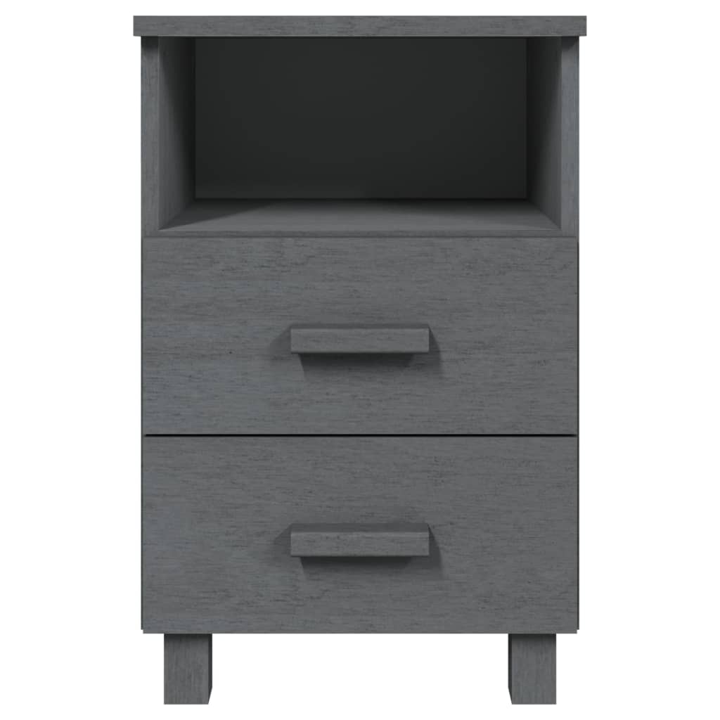Comodini HAMAR 2 pz Grigio Scuro 40x35x62 cm in Legno di Pino