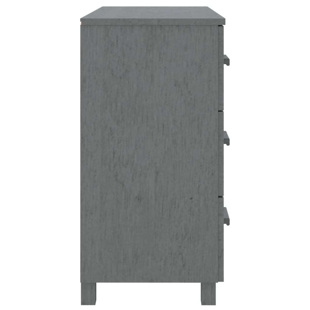 Credenza HAMAR Grigio Scuro 90x40x80 cm Legno Massello di Pino