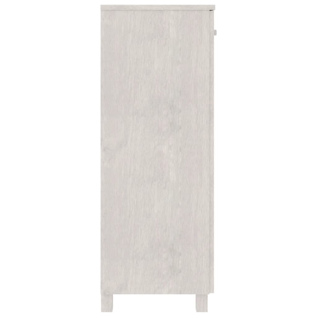 Scarpiera HAMAR Bianca 85x40x108 cm in Legno Massello di Pino