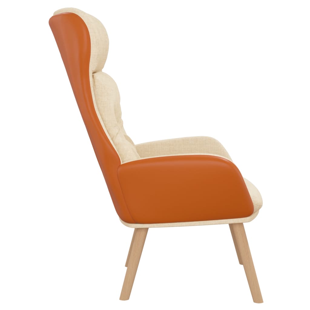 Poltrona Rilassante Crema in Tessuto e PVC