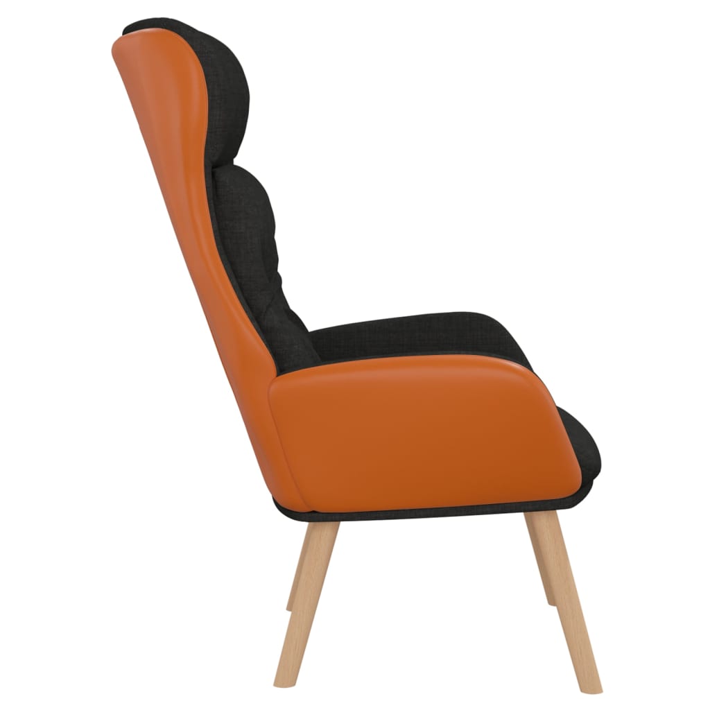 Poltrona Rilassante Nera in Tessuto e PVC