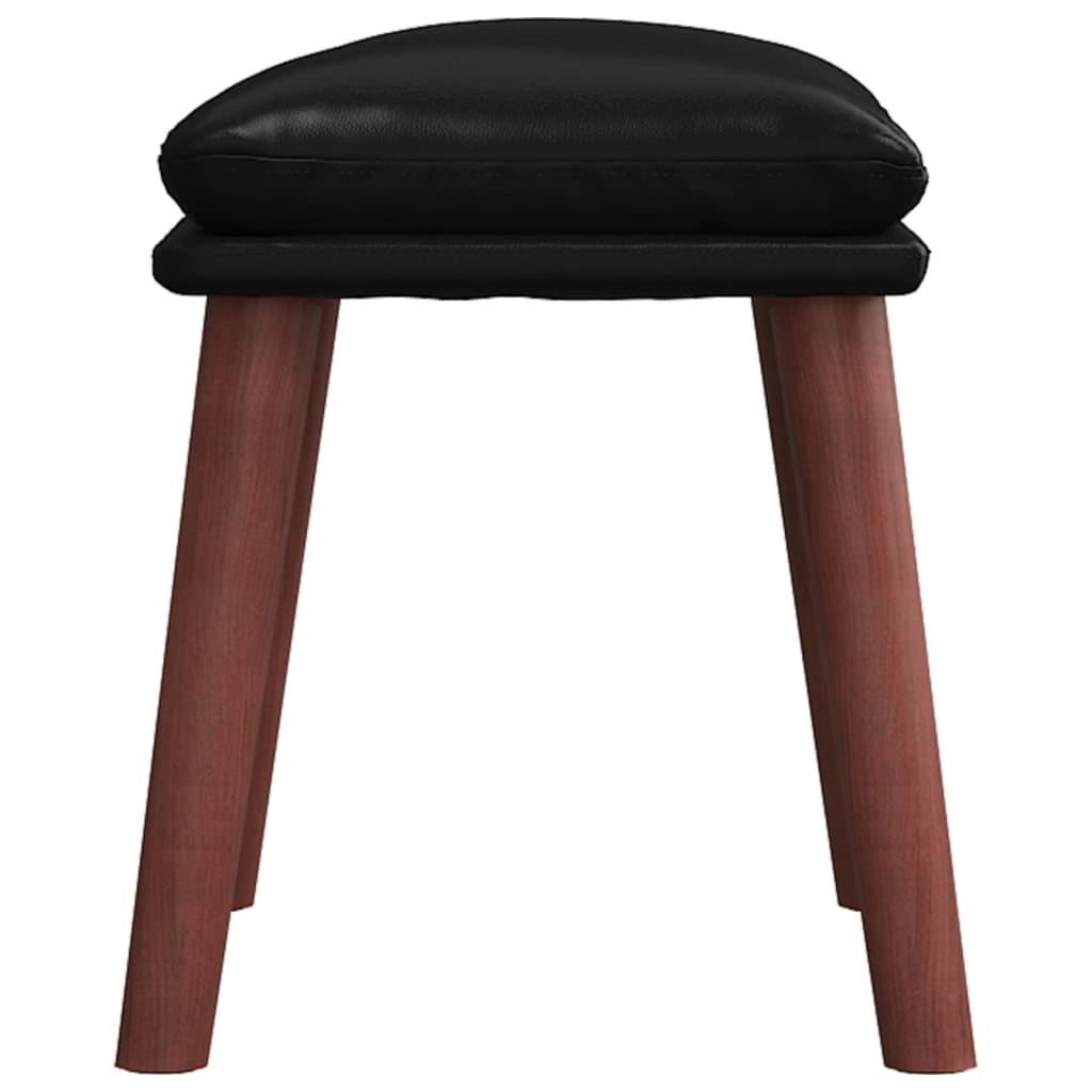 Poggiapiedi Nero 45x29,5x35 cm in Similpelle