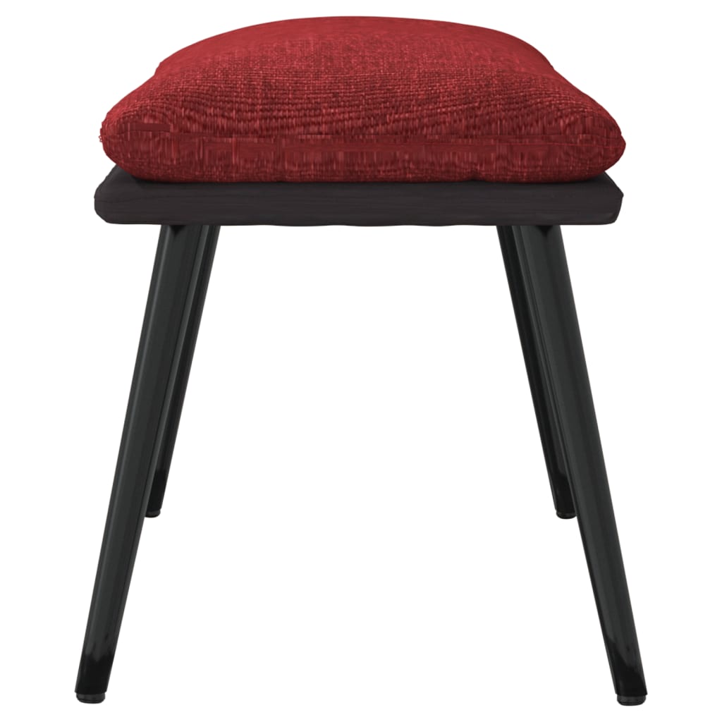 Sgabello Rosso Vino 45x29,5x35 cm in Tessuto e Similpelle