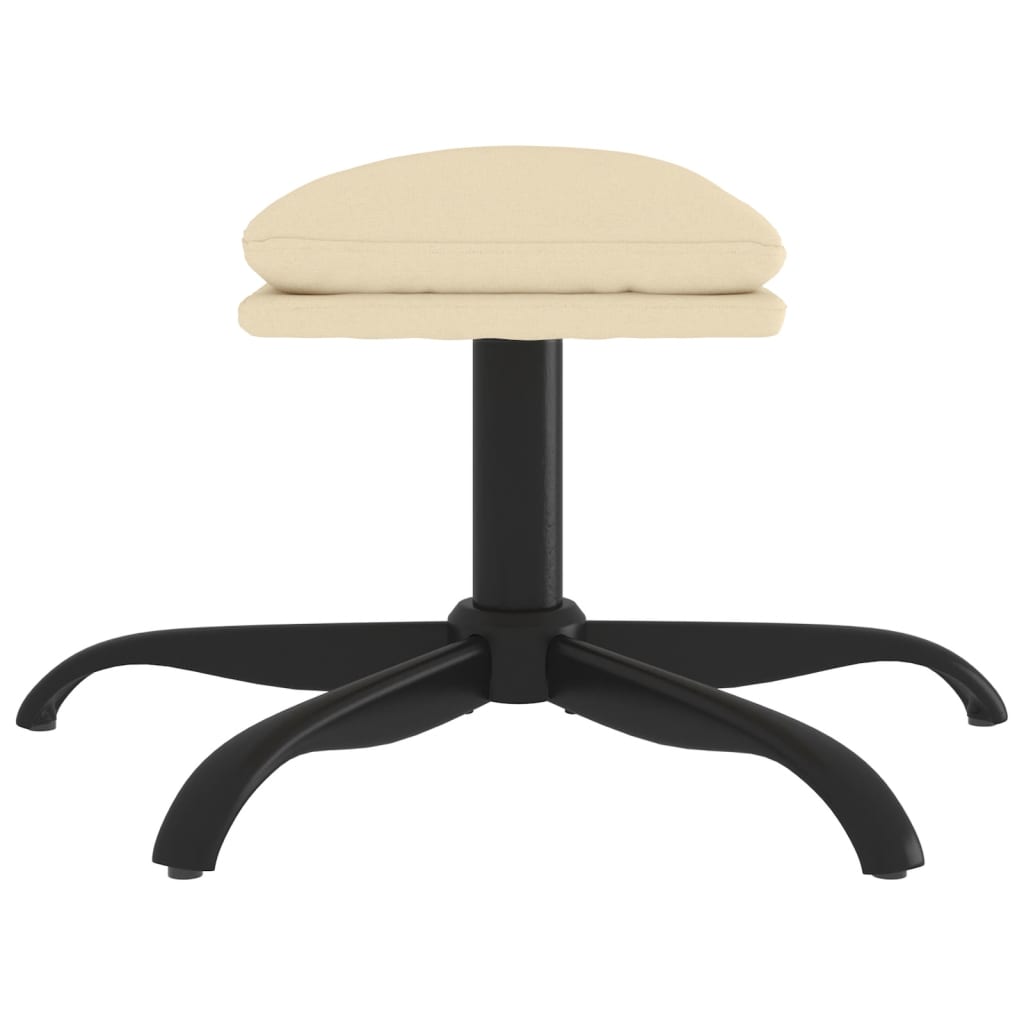 Poggiapiedi Crema 60x60x36 cm in Tessuto