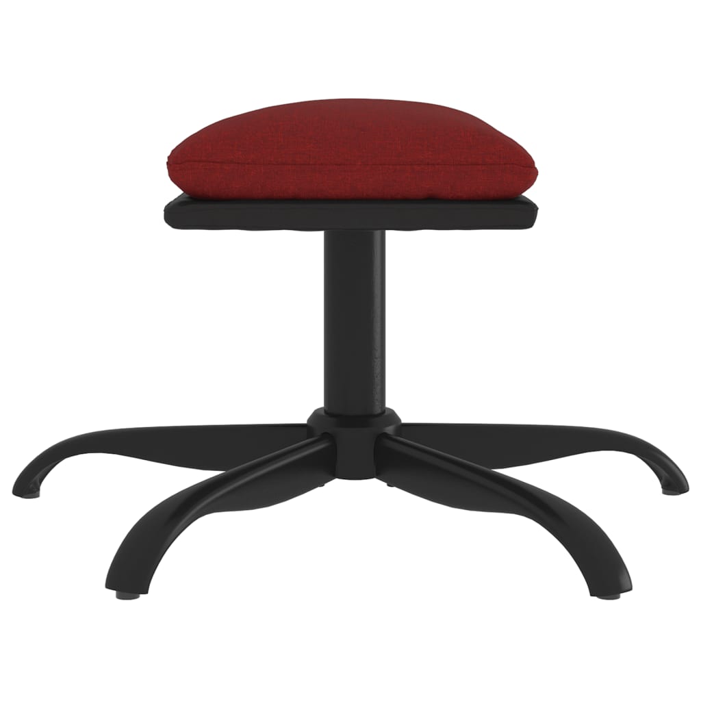 Poggiapiedi Rosso Vino 60x60x36 cm in Tessuto e Similpelle