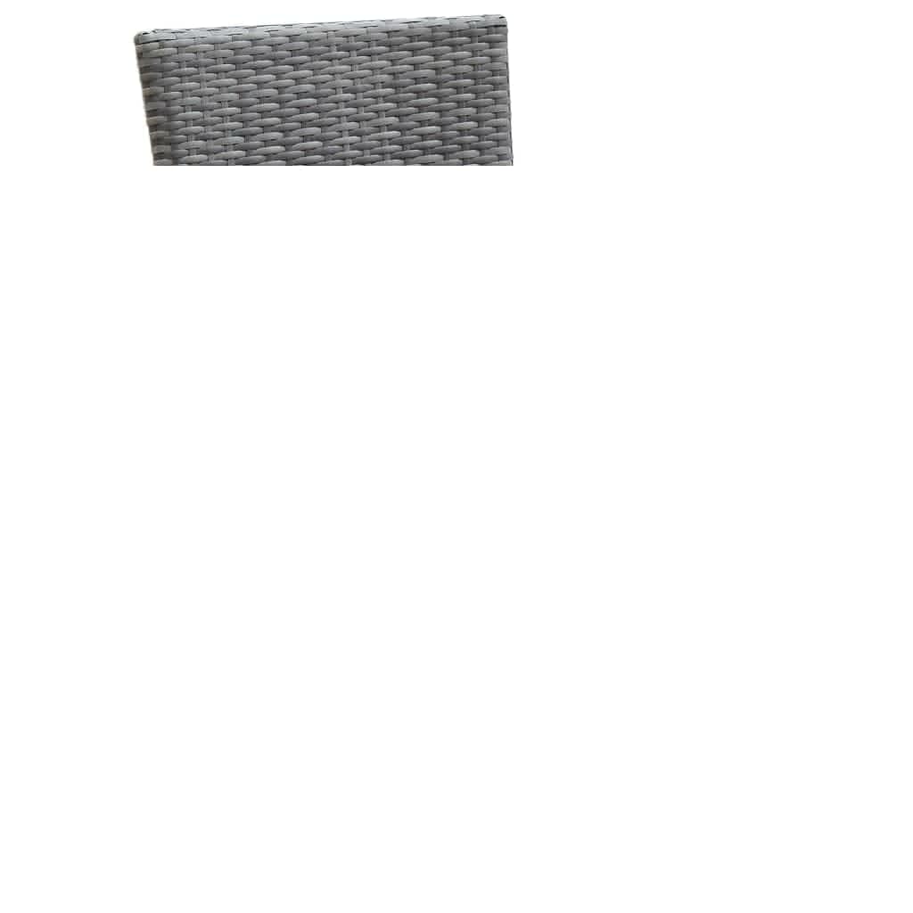 Set da Pranzo per Giardino 3 pz con Cuscini Polyrattan Grigio