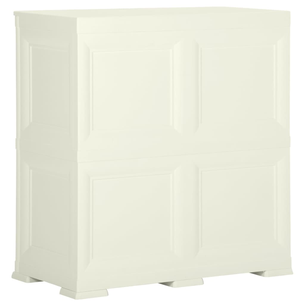 Armadietto in Plastica 79x43x85,5 cm Effetto Legno Vaniglia
