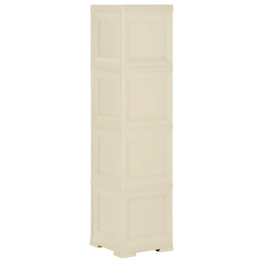 Armadietto in Plastica 40x43x164 cm Effetto Legno Bianco Angora