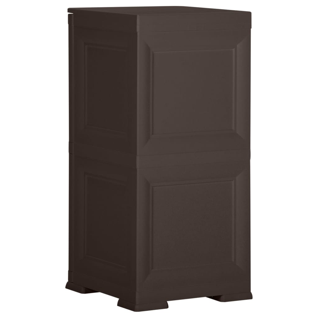 Armadietto in Plastica 40x43x85,5 cm Effetto Legno Marrone