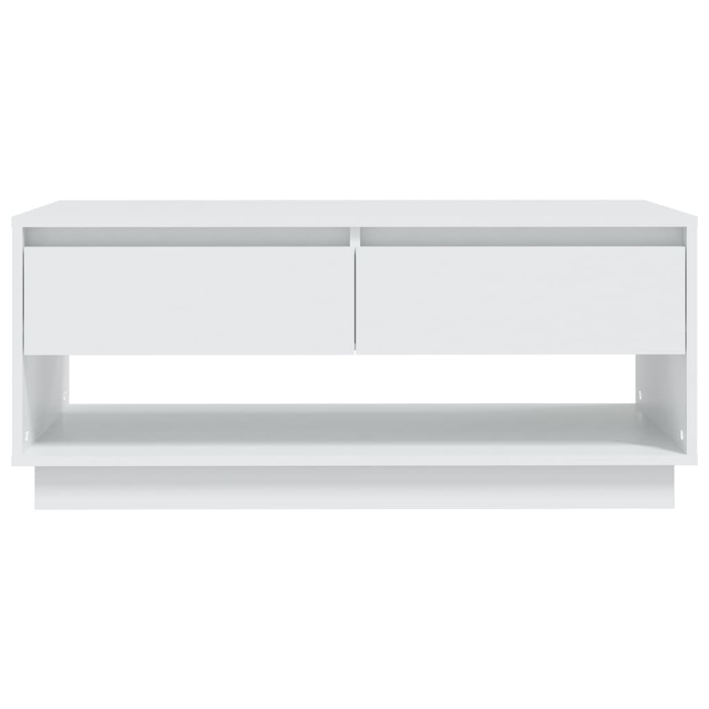Tavolino da Salotto Bianco 102,5x55x44 cm in Truciolato