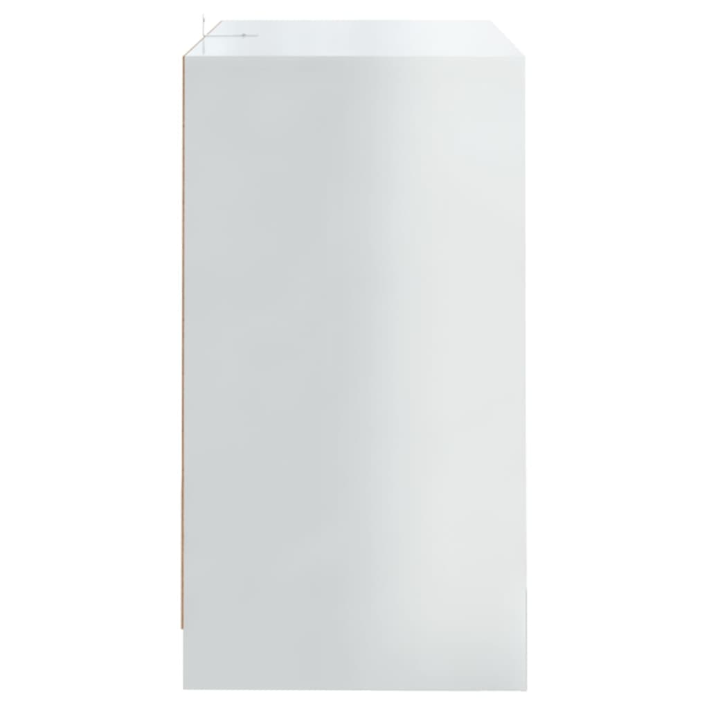 Credenza Bianco Lucido 70x41x75 cm in Truciolato