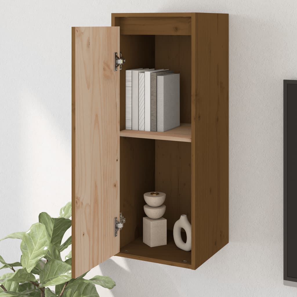 Pensili 2 pz Marrone Ambra 30x30x80cm in Legno Massello di Pino
