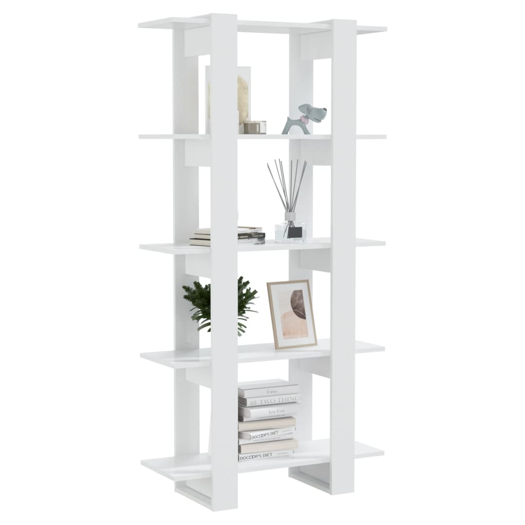 Libreria/Divisorio Bianco Lucido 80x30x160 cm