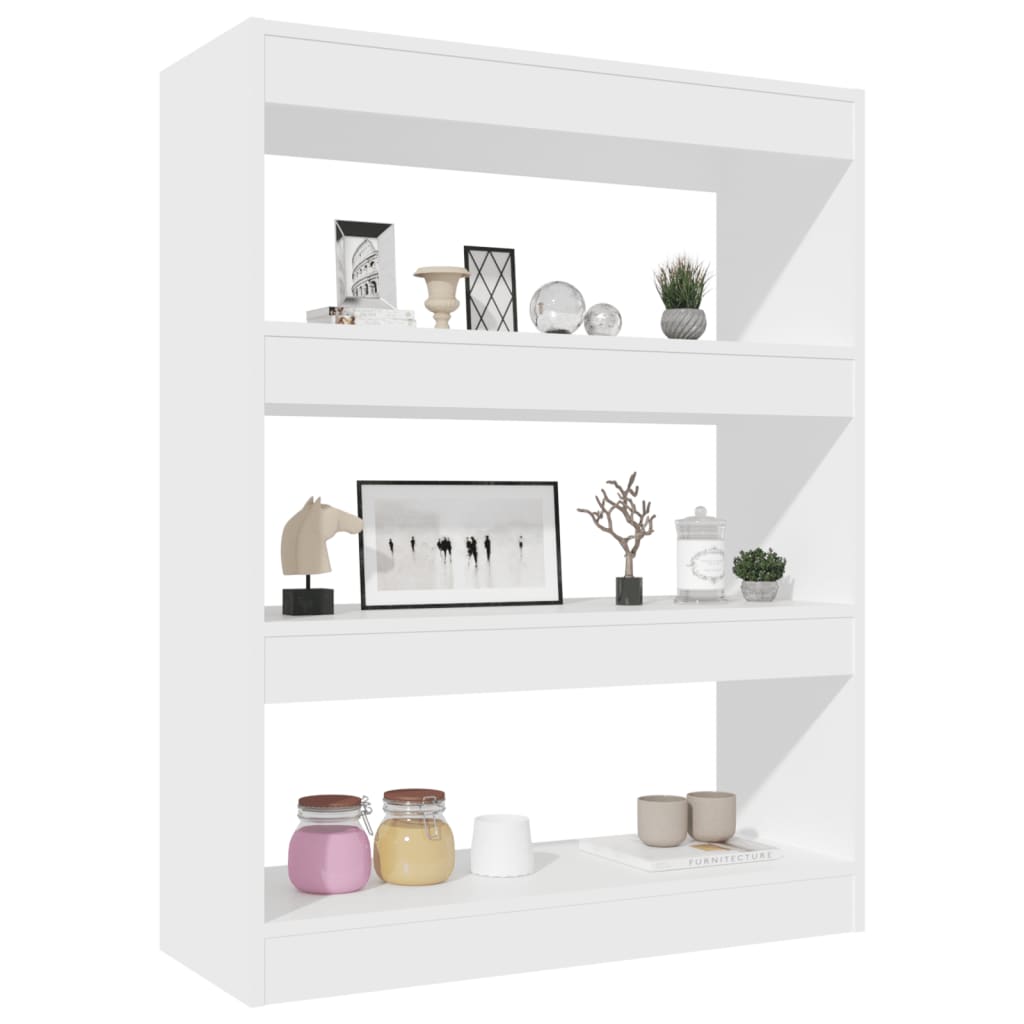 Libreria/Divisorio Bianco 80x30x103 cm in Legno Multistrato