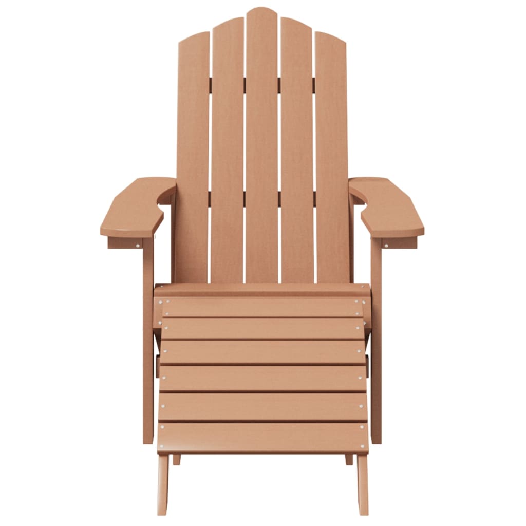 Sedie Giardino con Poggiapiedi e Tavolo Adirondack HDPE Marrone