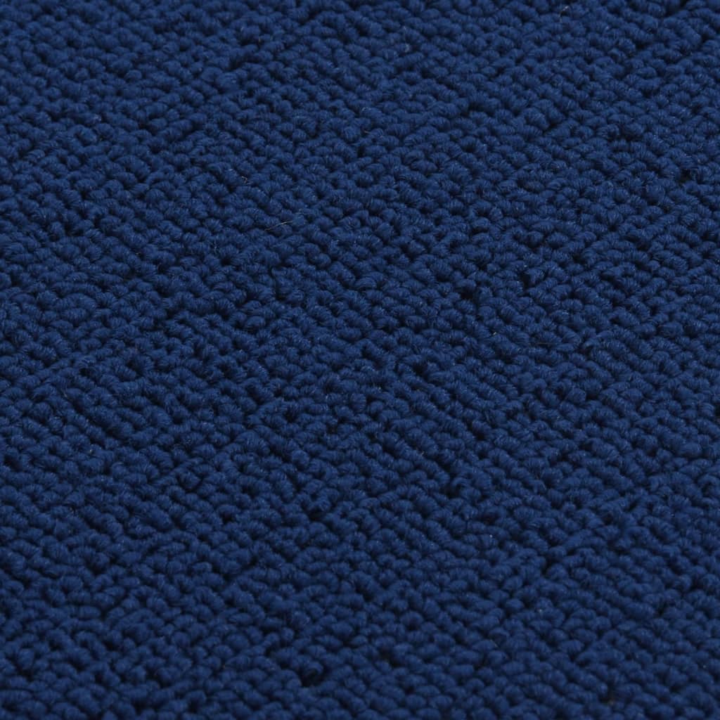 Tappetini per Scale 15 pz 75x20 cm Blu Antiscivolo Rettangolari