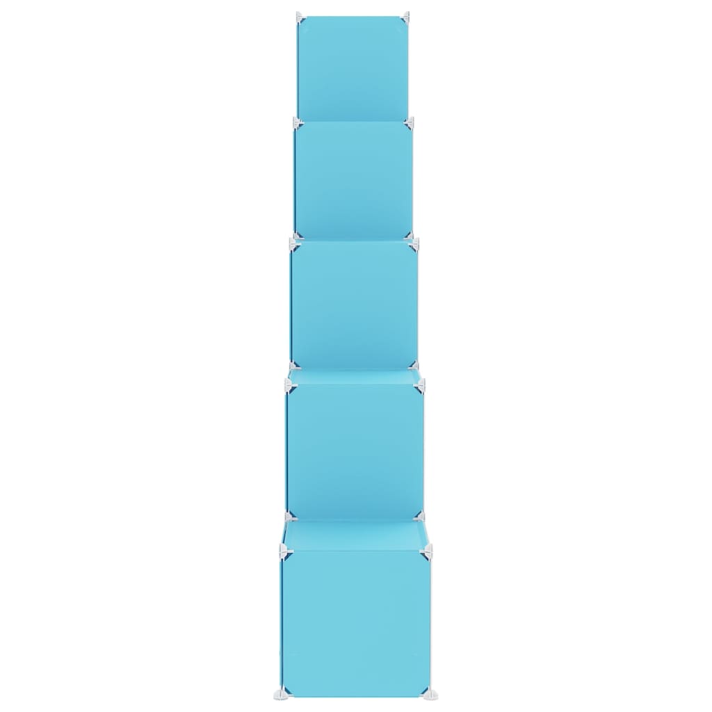 Scaffale Portaoggetti per Bambini con 15 Cubi Blu in PP