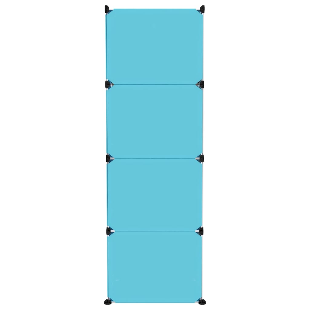 Scaffale Portaoggetti per Bambini con 12 Cubi Blu in PP