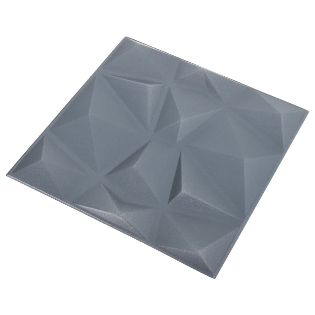 Pannelli Murali 3D 24 pz 50x50 cm Grigi a Diamante 6 m²