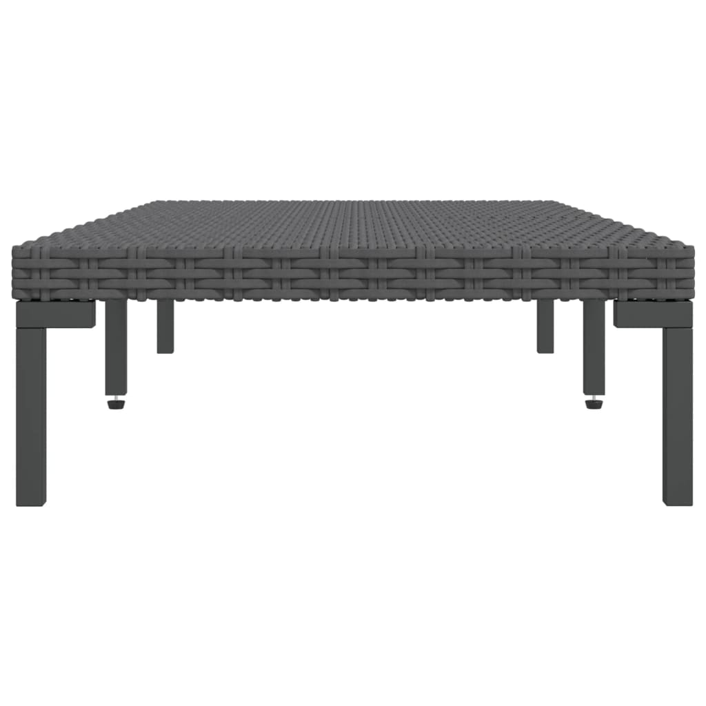 Tavolino da Giardino Mezzo Tondo Grigio Scuro in Polyrattan